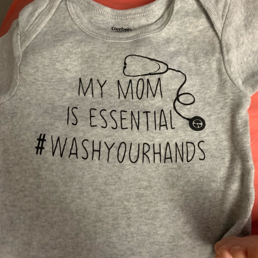 Essential Worker Onesie Mom is a nurse 24 months